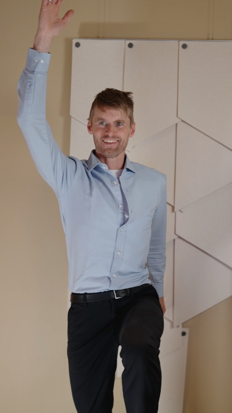 Hannes leder en felles Boost Session på arbeidsplassen